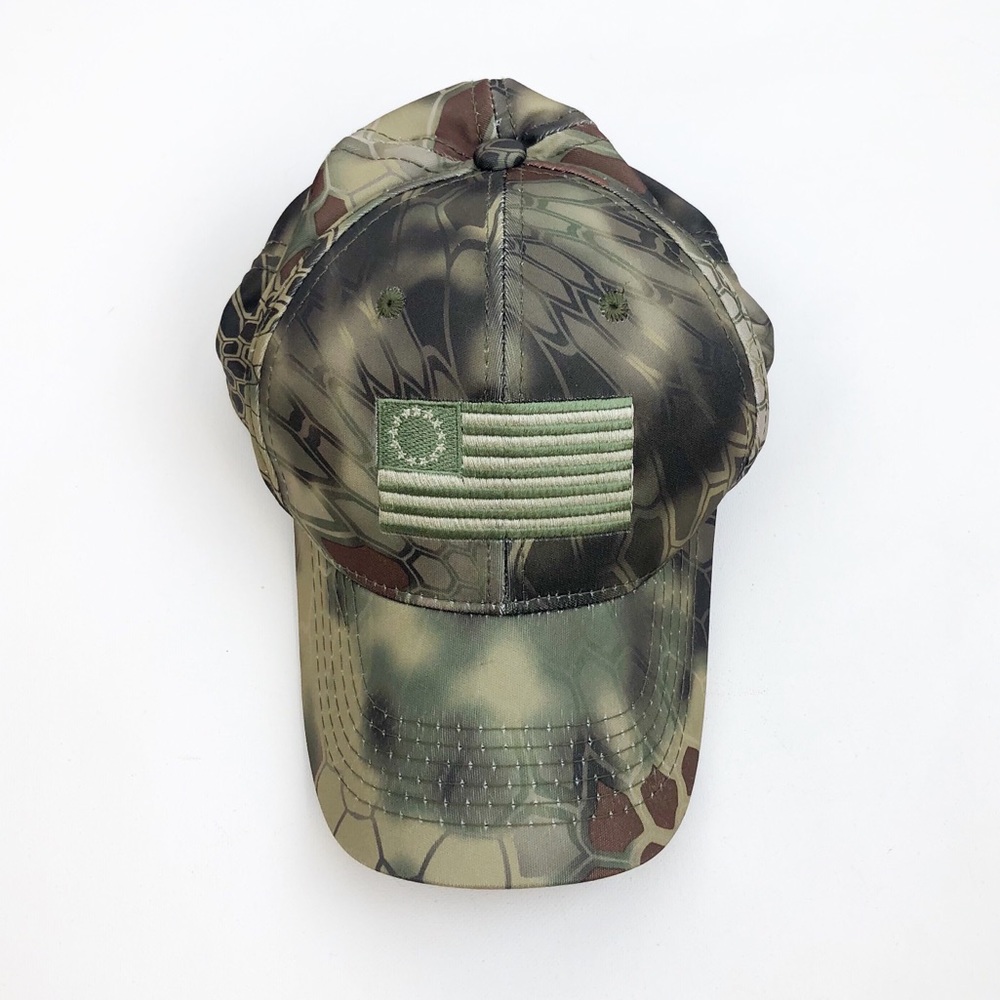 Outdoor Cap Camo Camouflage Flag Snapback Hat